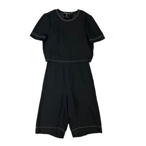 BCBGMaxazria Romper Womens Extra Small Black Richmond Curtain Back Zip Bermuda